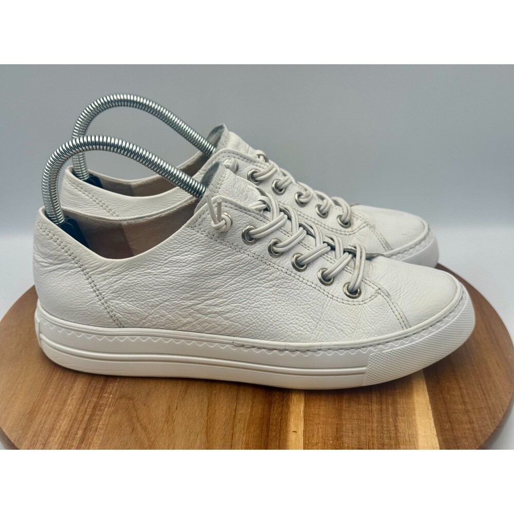 Paul Green Hadley Women's White Leather Lace Up Sneakers Shoes UK - 6 / US 8.5